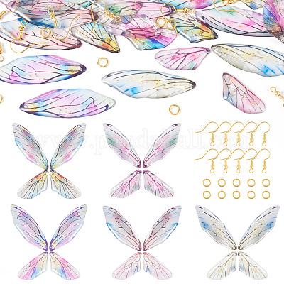 Наборы для изготовления подвесок в виде крыльев из эпоксидной смолы DIY-TA0012-37-1