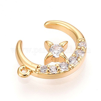 Латунные микропаве прозрачные подвески с фианитом KK-T075-49G-1