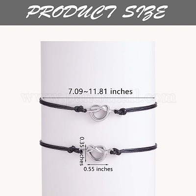 2шт. 2 стиля браслетов из нержавеющей стали 430 с сердечками JB718A-1