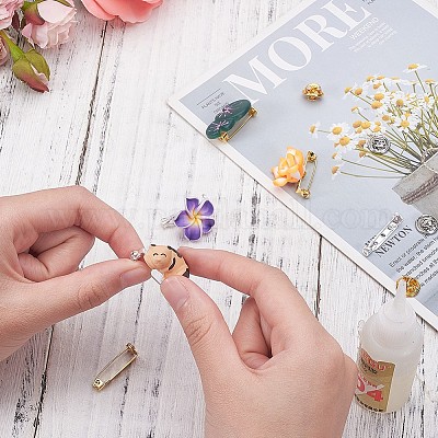 Наборы фурнитуры для брошей из нержавеющей стали 304 STAS-G137-52P-01-1