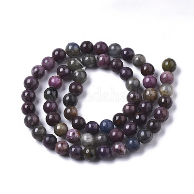 Натуральный красный корунд / рубиновый и сапфировый бисер G-R465-26B-1