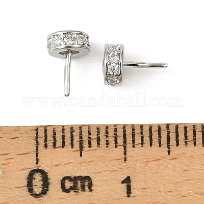 Латунные микропейв прозрачные кубические циркониевые шпильки&nbsp;LS-KK-C107-12P-1