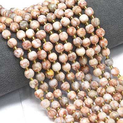 Бусы из натурального красного камня G-K389-E17-01-1