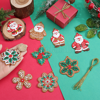 1 комплект рождественских пластиковых подвесок DIY-SC0026-46A-1