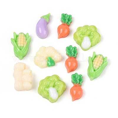 Кабошоны из непрозрачной смолы на тему овощей CRES-T025-25-1