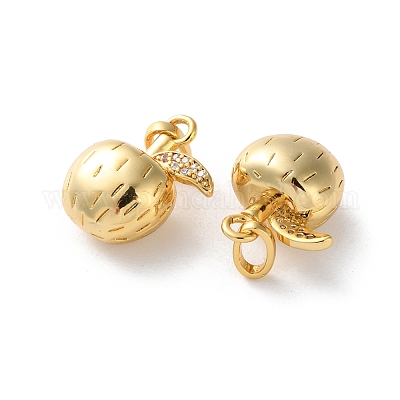 Латунные микропаве прозрачные подвески с фианитом KK-L227-010G-1