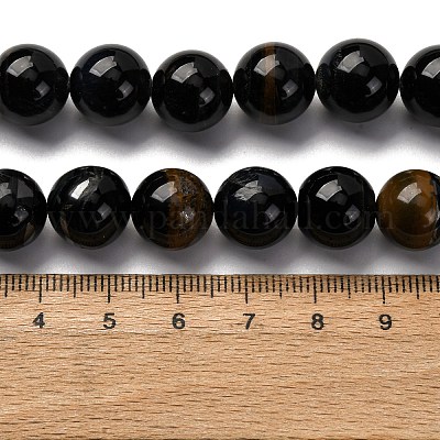 Нити железных бусин натурального синего тигрового цвета G-G286-A02-12mm-1