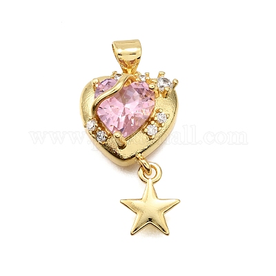 Латунные микро проложить кубического циркония подвески KK-K401-02D-G-1