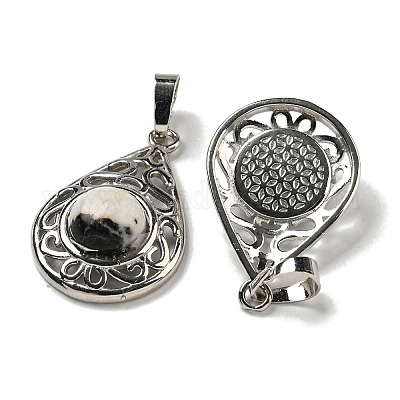 Естественно зебры яшмы подвески G-Q158-05P-02-1