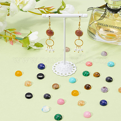 40 шт. 20 стиля кабошонов из натуральных и синтетических смешанных драгоценных камней G-FH0001-90-1