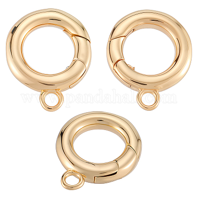 6 шт. латунные застежки с пружинным затвором KK-SC0006-42G-01-1