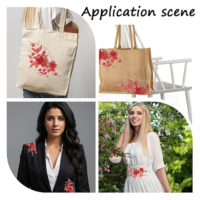 Ткань из полиэстера с компьютерной вышивкой и аппликациями&nbsp;DIY-WH20055-009A-1