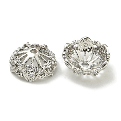 Покрытие стойки латунь микро паве прозрачные колпачки из кубического циркония KK-K386-13P-1