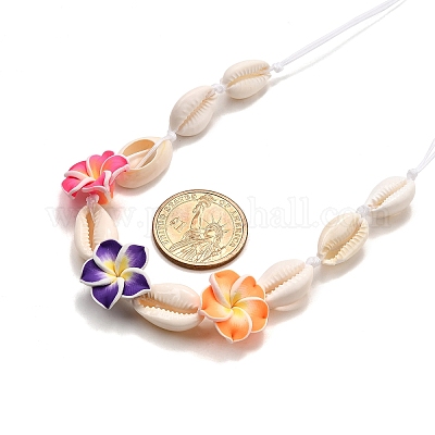 Ожерелья из бисера и натуральных ракушек каури NJEW-TA00202-1