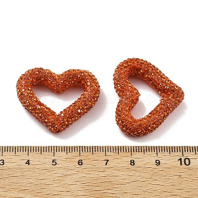 Бусины из полимерной глины в форме сердца со стразами CLAY-NH0001-09A-11-1