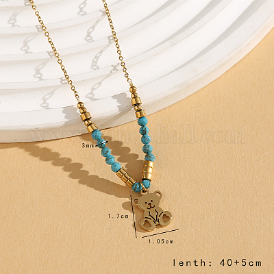 Винтажные рождественские подвески из нержавеющей стали 304 и синтетической бирюзы для женщин HS2328-9-1