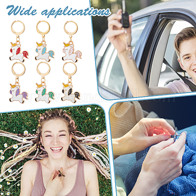 Кулон из сплава эмали в виде единорога с замком маркеры петель HJEW-AB00051-1