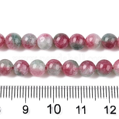 Окрашенные природные белый нефрит бисер пряди G-T138-6mm-210-12-1