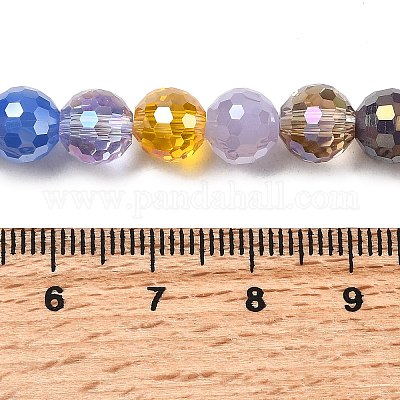 Стеклянные бусины с гальваническим покрытием  EGLA-D300-06-8mm-01-1