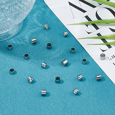 160 шт. 2 стиля 201 и 304 европейские бусины из нержавеющей стали FIND-HS0001-22-1