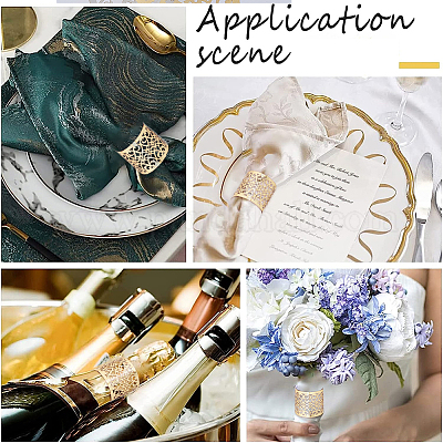 50 шт. металлические кольца для бумажных салфеток AJEW-GF0007-54B-1