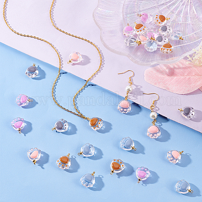 30шт 5 цвета прозрачные стеклянные подвески FIND-OC0002-42-1