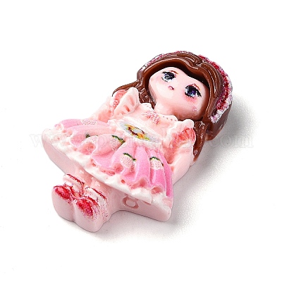 Мультяшные девушки из непрозрачной смолы декодируют кабошоны RESI-S392-02C-04-1