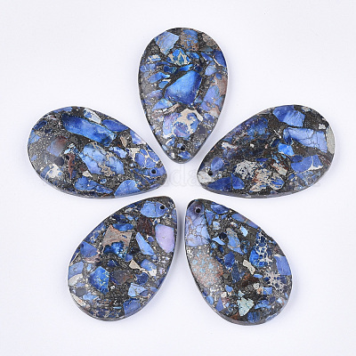 Синтетическая золотая линия регалит / имперская яшма / подвески из яшмы с морскими осадками G-S329-074A-1