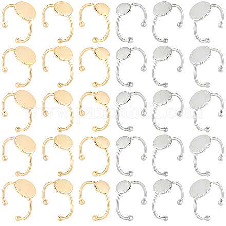 30 шт. 6 стиля регулируемых колец для пальцев из нержавеющей стали 304 STAS-BBC0007-97-1