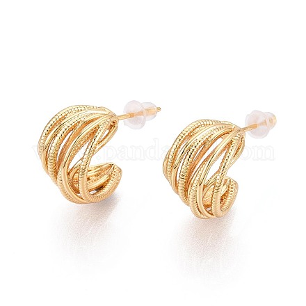 Латунь серьги EJEW-T048-14G-1