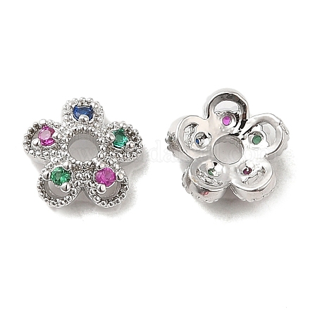 Колпачки для бусин из латуни и циркония KK-F860-67P-1