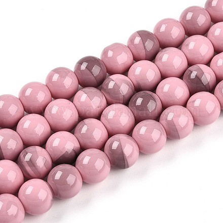 Выпечка окрашенные стеклянные бусины пряди DGLA-N013-10mm-09-1