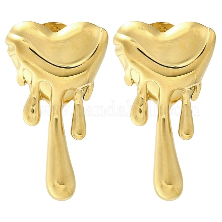 Серьги-гвоздики в форме сердца из нержавеющей стали 304 с ионным покрытием (IP) EJEW-I312-12G-1