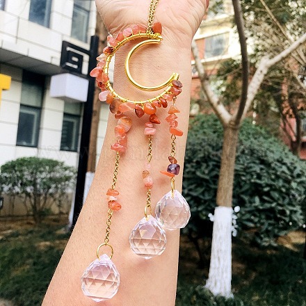 Металлические подвески со стеклянными украшениями PW-WG65739-07-1