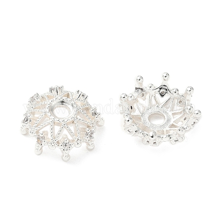 Колпачки для бусин из прозрачного кубического циркония с микропаве из латуни KK-A254-01B-S-1