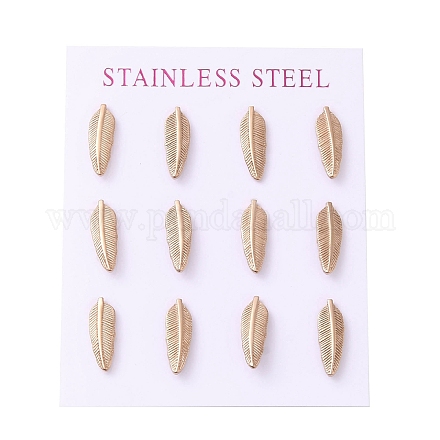 Серьги-гвоздики из нержавеющей стали 304 с ионным покрытием (IP) EJEW-C099-11RG-1