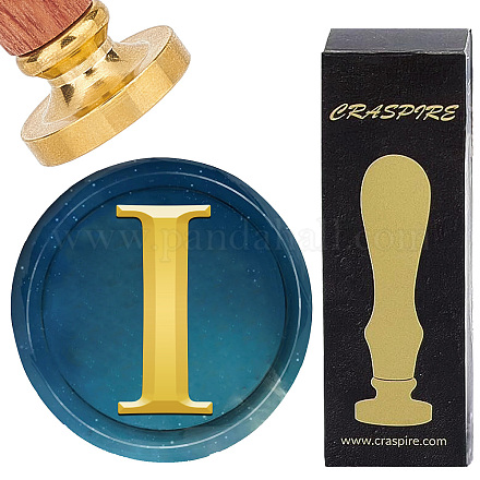 Латунная восковая печать с деревянной ручкой AJEW-WH0412-0304-1