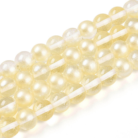 Запекание окрашенные прозрачные стеклянные бусины нити DGLA-N011-10mm-02-1