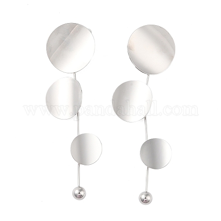 Серьги-гвоздики с латунными подвесками EJEW-B046-07P-1