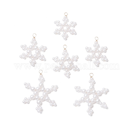 6 шт. 3 подвески в виде стеклянных снежинок PALLOY-JF03950-03-1