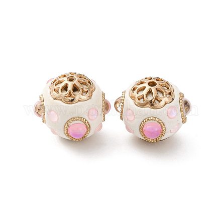 Круглые бусины из смолы ручной работы из Индонезии IPDL-P005-25KCG-03-1