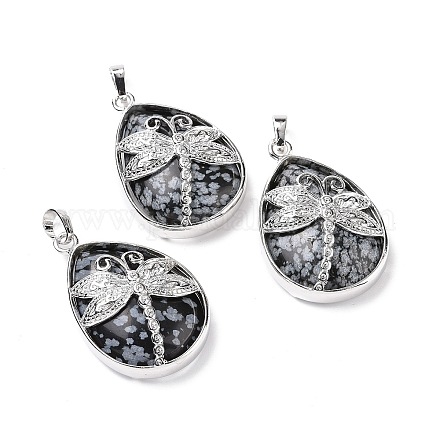 Естественно снежинка обсидиана подвески X-G-G900-01P-13-1