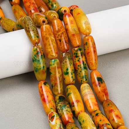 Окрашенные естественный агат бисер пряди G-U029-H01-1