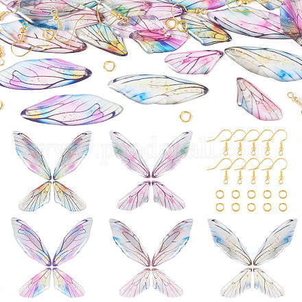 Наборы для изготовления подвесок в виде крыльев из эпоксидной смолы DIY-TA0012-37-1