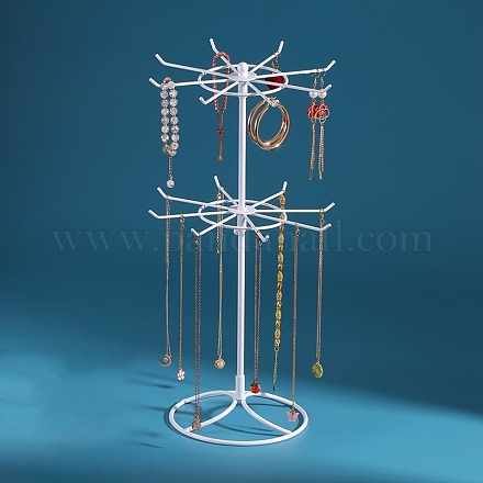 2-уровневый вращающийся железный держатель-органайзер для ювелирных изделий PW-WGF40E6-04-1
