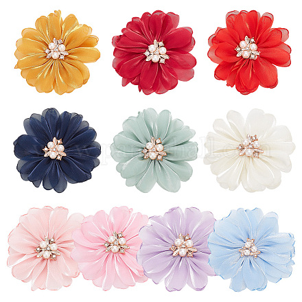 10шт. 10-х цветный шелковый цветок DIY-NB0011-03-1