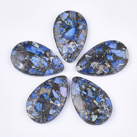 Синтетическая золотая линия регалит / имперская яшма / подвески из яшмы с морскими осадками G-S329-074A-1