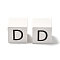 Wood European Beads, Large Hole Beads, Cube with Letter, Letter D, 30.5x30.5x29.5~30.5mm, Hole: 5mm