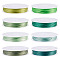 80M 8 Colors 15-Ply Polyester Twisted Cord, Round, with Polypropylene(PP) Spools, Mixed Color, 0.9~1mm, about 10m/color