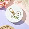 Flower Alloy Enamel Pendant Decorations, Alloy Swivel Clasps Charms for Bag Ornaments, White, 61mm
